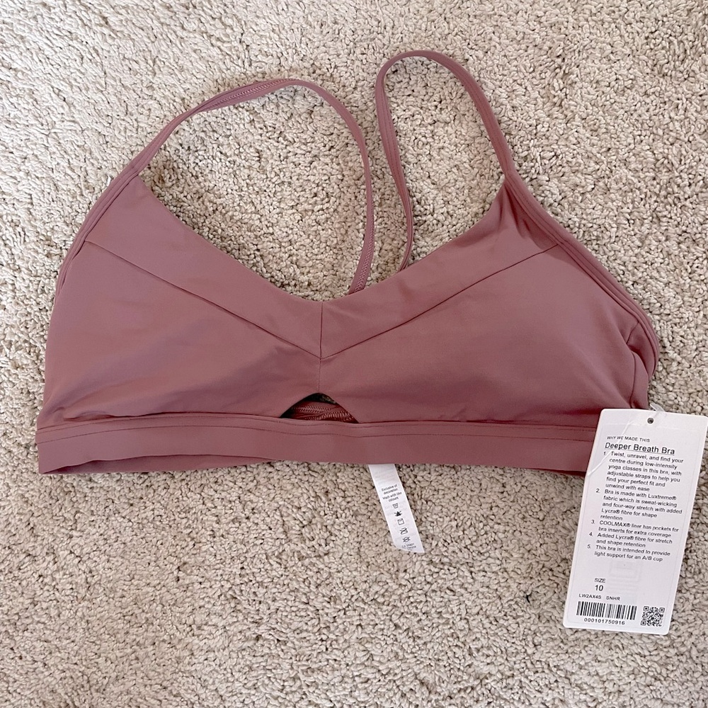 Lululemon Deeper Breath Bra, size 10